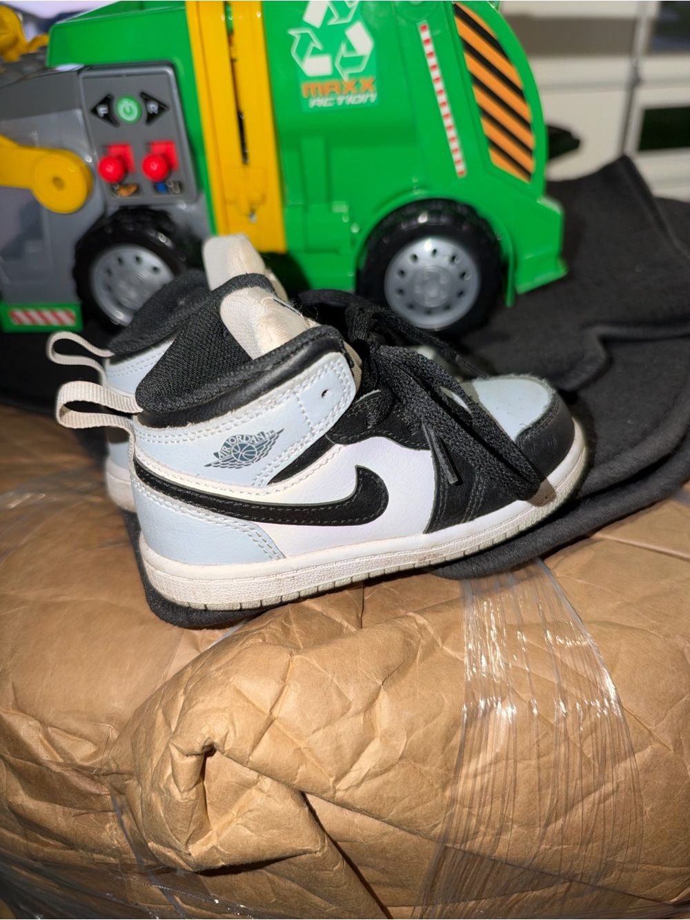 Nike Kids Light Blue and Black High-Top Sneakers